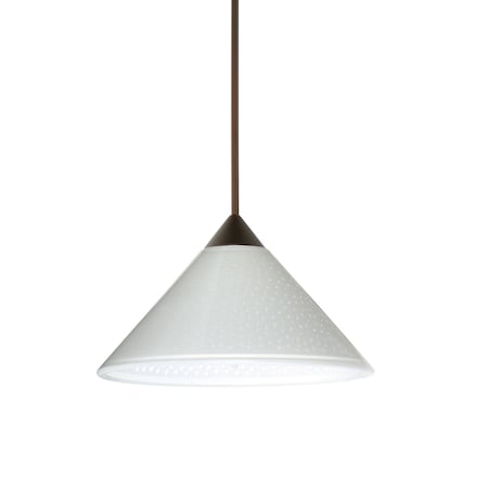 Besa Lighting Kona Cord Pendant, White Starpoint, Bronze Finish, 1x5W LED 1XT-282453-LED-BR